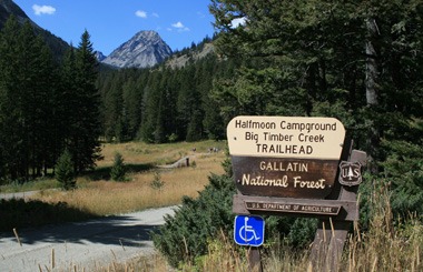 Picture of the Half Moon Campground in the Crazy Mountains of central Montana.