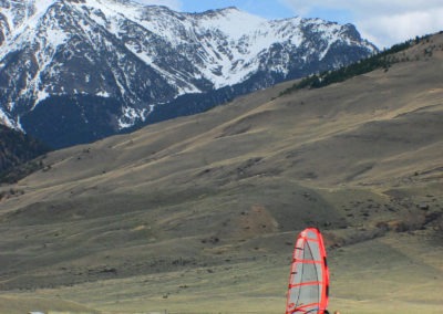 Picture of a Windsurfer on Dailey south of Livingston, Montana. Image is from the Livingston, Montana Picture Tour.