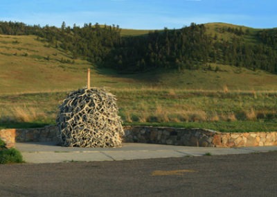 Panorama of the antler pile in the National Bison Range near St. Ignatius, Montana. Image is from the Montana National Bison Range Picture Tour