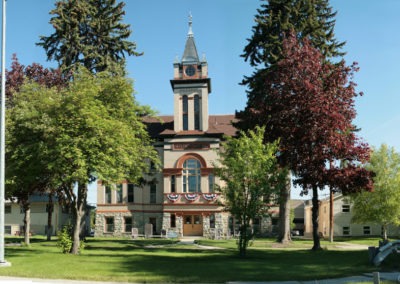 Panorama of the Flathead County Courthouse in Kalispell, Montana. Image is part of the Kalispell, Montana Picture Tour.