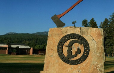 Picture of the High School Logger sign in Libby, Montana. Image is from the Libby Montana Picture Tour.