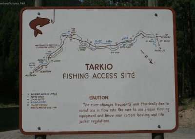 A close up picture of a map of Alberton Gorge on the Clark Fork River.