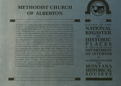 Picture of Montana Historical Society Methodist Church sign in Alberton, Montana. Image is part of the Alberton, Montana Picture Tour.