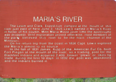 Marias River Sign near Loma, Montana