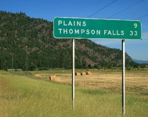 Picture of the Highway 200 mileage sign near Plains, Montana in NW Montana. Image is from the Plains, Montana Picture Tour.