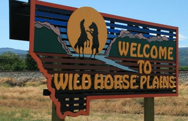 Picture of the Plains, Montana sign on Highway 200 in NW Montana. Image is from the Plains, Montana Picture Tour.