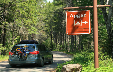 Picture of the Apgar campground in Glacier National Park.