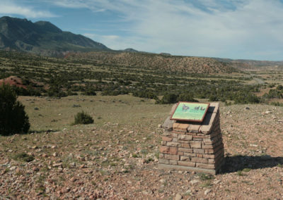 Panorama of the Wild Mustang sign in the Bighorn Canyon Recreation Area in Southeast Montana.