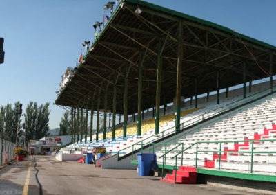 Panorama of the Grandstands at the Northwestern Montana Fair in Kalispell, Montana.