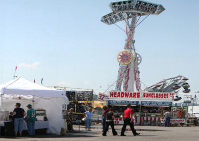 Panorama of the rides at the Northwestern Montana Fair in Kalispell, Montana.
