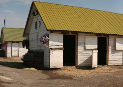 Panorama of the Horse Stables at the Northwestern Montana Fair in Kalispell, Montana.