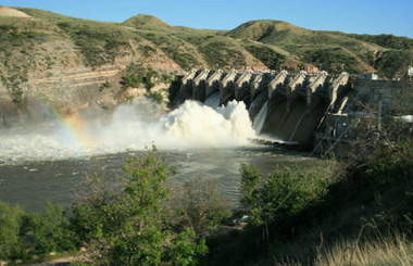 Picture of the Morony Dam on the Missouri River in Great Falls, Montana.