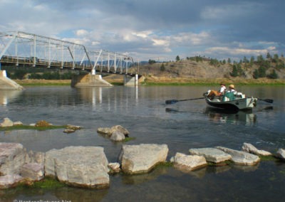 Picture of a old Craig Bridge across the Missouri River east of Craig, Montana.