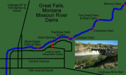 The Great Falls of the Missouri River in Great Falls, Montana