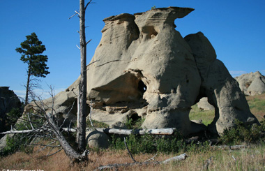 Picture of Cap Rock in Medicine Rocks State Park north of Ekalaka, Montana. Image is from the Medicine Rocks State Park Montana Picture Tour.