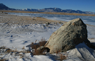 December picture of the Willow Creek Reservoir west of Augusta, Montana. Image is from the Augusta, Montana Picture Tour.