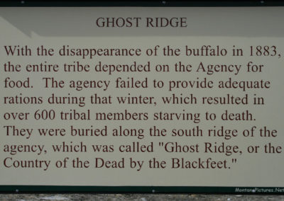 March picture of the Ghost Ridge Historical Sign near Heart Butte Montana. Image is from the Heart Butte, Montana Picture Tour.