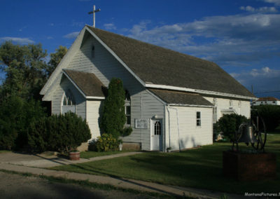 June picture of St. Anthony Church in Denton, Montana. Image is from the Denton Montana Picture Tour.