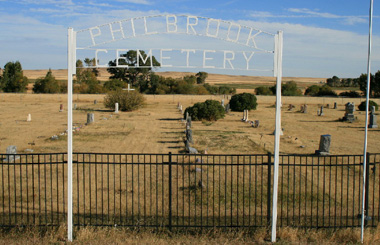 September picture of the Philbrook Cemetery west of Hobson, Montana. Image is from the Philbrook, Montana Picture Tour.