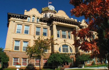 September picture of the Fergus County Courthouse in Lewistown, Montana. Image is from the Visit Lewistown Montana Picture Tour.