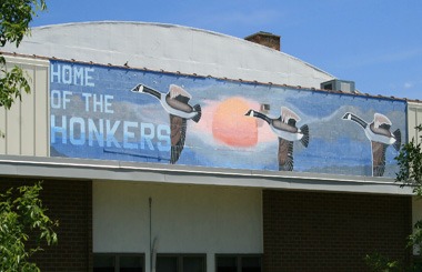 June picture of the Medicine Lake High School. Image is from the Medicine Lake, Montana Picture Tour.