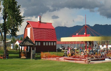 June picture of the Jefferson County Fair Carousel. Image is from the Boulder Montana Picture Tour.