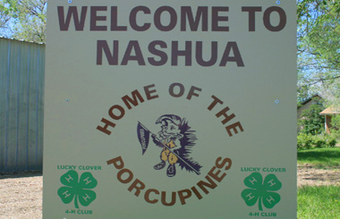 June picture of Nashua, Montana Highway Sign. Image is from the Nashua, Montana Picture Tour.
