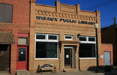 June picture of the Wibaux, Montana Public Library. Image is from the Wibaux, Montana Picture Tour.