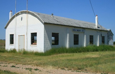 July picture of Boyes Community Center in Boyes, Montana. Image is from the Boyes, Montana Picture Tour.