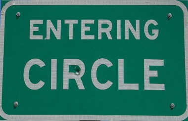 June picture of the Circle Montana Sign on Highway 200. Image is from the Circle, Montana Picture Tour.
