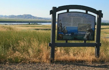 July picture of the Powder River Historical Marker located west of Terry, Montana. Image is from the Terry, Montana Picture Tour.