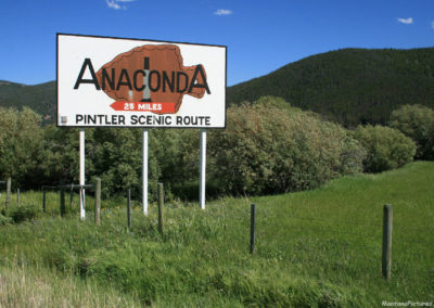 June picture of the new Anaconda Sign on Highway 43 near Wise River, Montana. Image is from the Wise River, Montana Picture Tour.