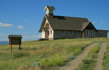 July picture of the Ringling Church in Ringling, Montana. Image is from the Ringling, Montana Picture Tour.