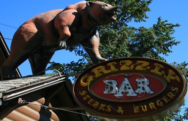 July picture of Grizzly Bar Sign in Roscoe, Montana. Image is from the Roscoe and Luther, Montana Picture Tour.