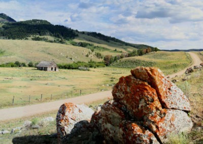 July panorama of an abandoned ranch on the Blacktail road in SW Montana. Image is from the SW Montana Centennial Valley Backcountry Tour.