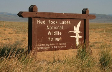 July picture of the Red Rock Lakes National Wildlife Refuge sign. Image is from the Lakeview, Montana Picture Tour.