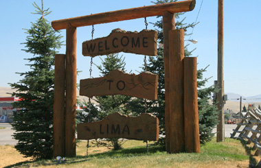 July picture of the Lima Welcome Sign in Lima, Montana. Image is from the Lima, Montana Picture Tour.