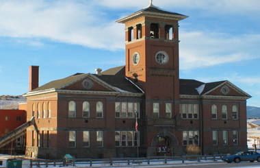 January picture of the old High School Building in Philipsburg, Montana. Image is from the Philipsburg, Montana Picture Tour.