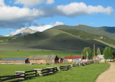 June picture of a ranch in the Big Hole Valley near Wisdom Montana. Image is from the Wisdom, Montana Picture Tour.