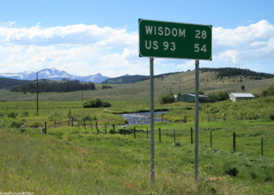 June picture of the Highway Mileage Marker near Wise River, Montana. Image is from the Wise River, Montana Picture Tour.