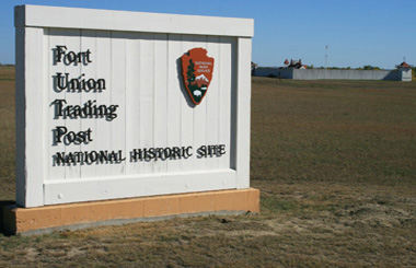September picture of the Fort Union Trading Post Welcome near Fairview, Montana. Image is from the Fairview, Montana Picture Tour.