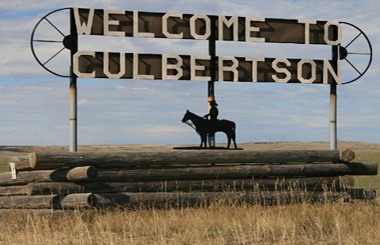 September picture of Culbertson Montana Welcome Sign on Highway 16 in Eastern Montana. Image is from the Culbertson, Montana Picture Tour.