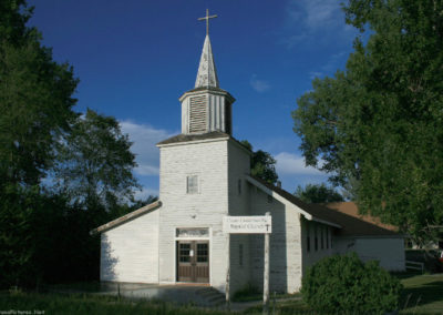 June picture of the Crow Community Baptist Church in Crow Agency, Montana. Image is from the Crow Agency, Montana Picture Tour.