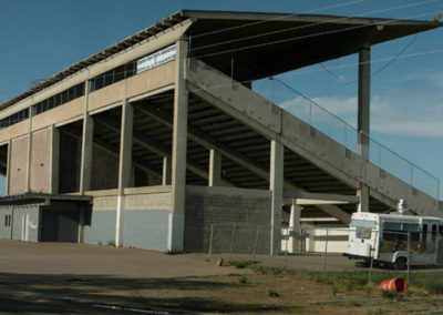 June panorama of Fairground Stands in Crow Agency, Montana. Image is from the Crow Agency, Montana Picture Tour.