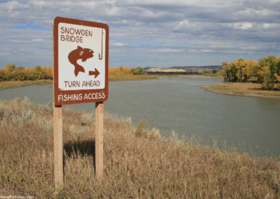 September picture of the Snowden Bridge Fishing Access on the Missouri River near Fairview, Montana. Image is from the Fairview, Montana Picture Tour.