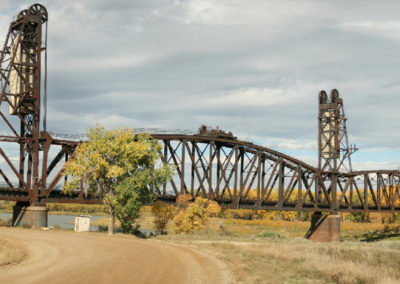 September picture of the west side of the Snowden Bridge on the Missouri River near Fairview, Montana. Image is from the Fairview, Montana Picture Tour.