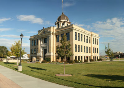 September 2017 panorama of the Richland County Courthouse in Sidney, Montana. Image is from the Sidney, Montana Picture Tour.