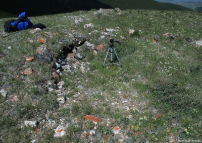 June picture of a rock foundation on the Saddle between East Butte from Antennae Hill in the Sweet Grass Hills. Image is from the Sweet Grass Hills Montana Picture Tour.