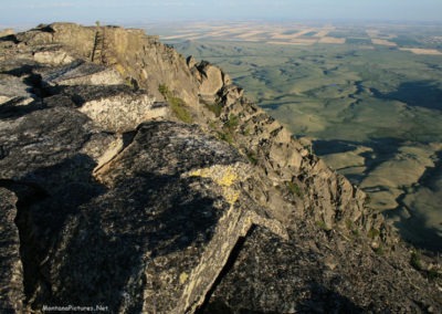 June sunset picture of the south face of Gold Butte (6512 feet) in the Sweet Grass Hills. Image is from the Sweet Grass Hills Montana Picture Tour.