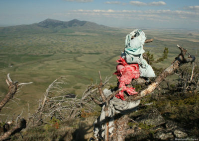 The June picture of prayer cloth on the summit Gold Butte. Image is from the Sweet Grass Hills Montana Picture Tour.